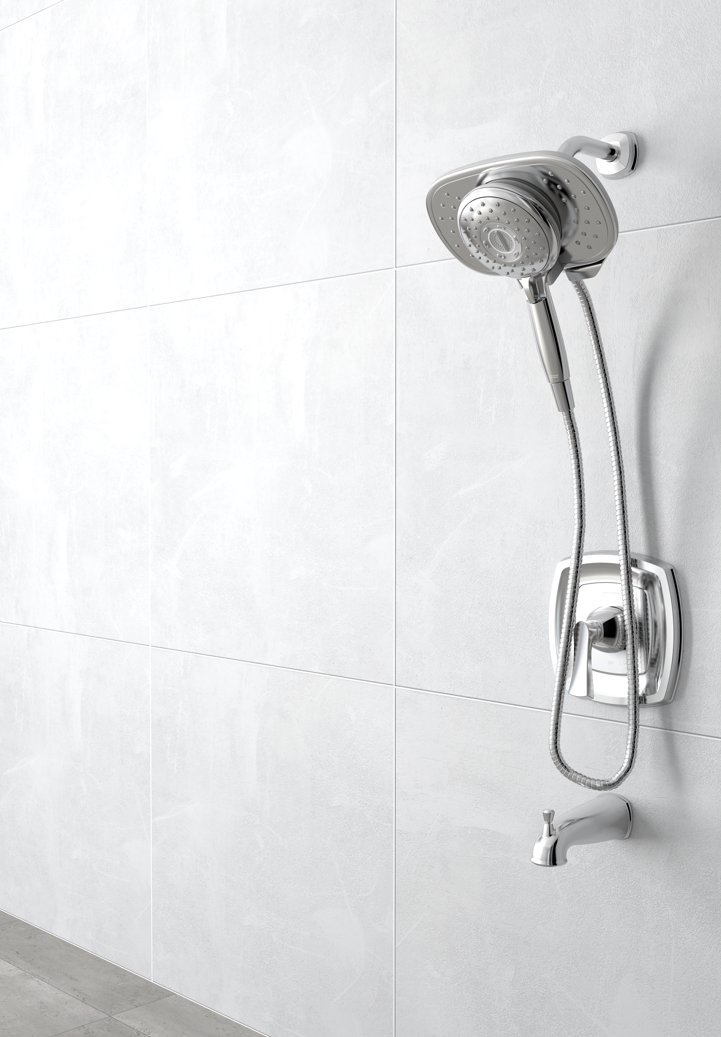 Kaleta 2.5 GPM Tub and Shower Trim Kit with Spectra Duo Showerhead and Ceramic Disc Valve Cartridge with Lever Handle